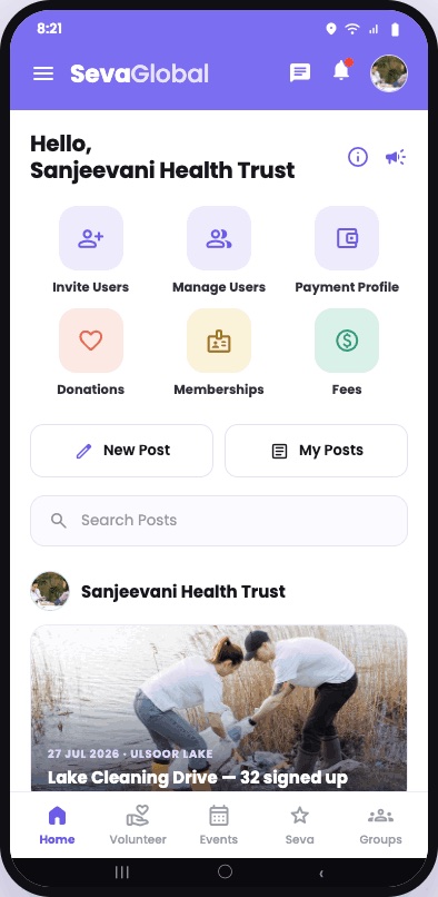 Organizer home